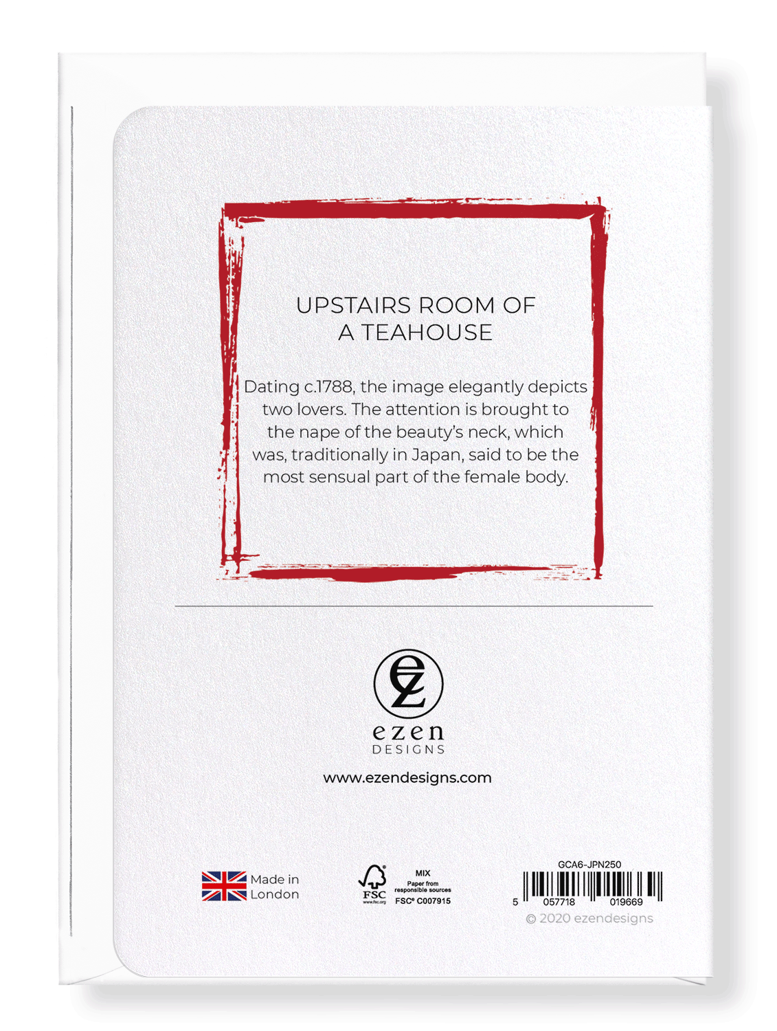 Ezen Designs - Upstairs room of a teahouse - Greeting Card - Back