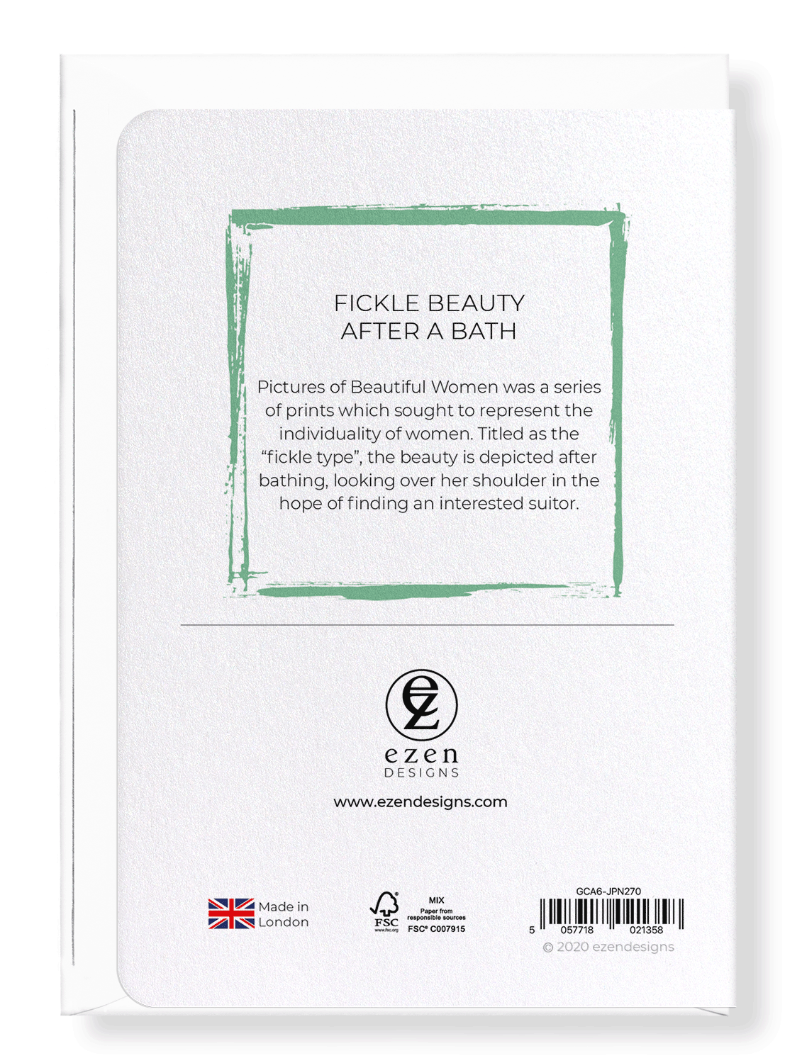 Ezen Designs - Fickle beauty after a bath - Greeting Card - Back