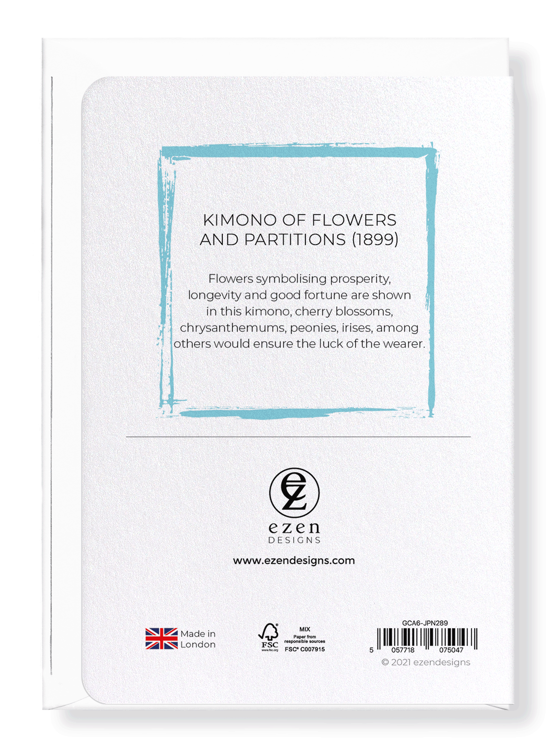 Ezen Designs - Kimono of Flowers and Partitions (1899) - Greeting Card - Back