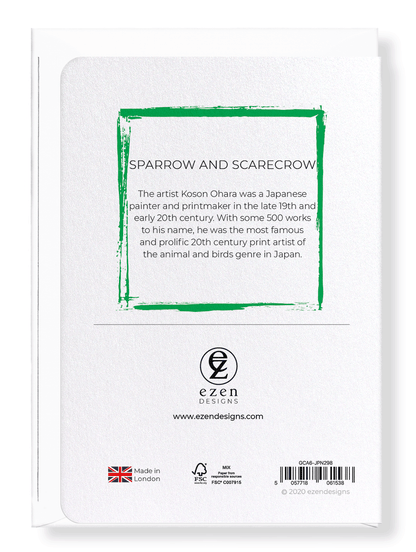 Ezen Designs - Sparrow and scarecrow - Greeting Card - Back