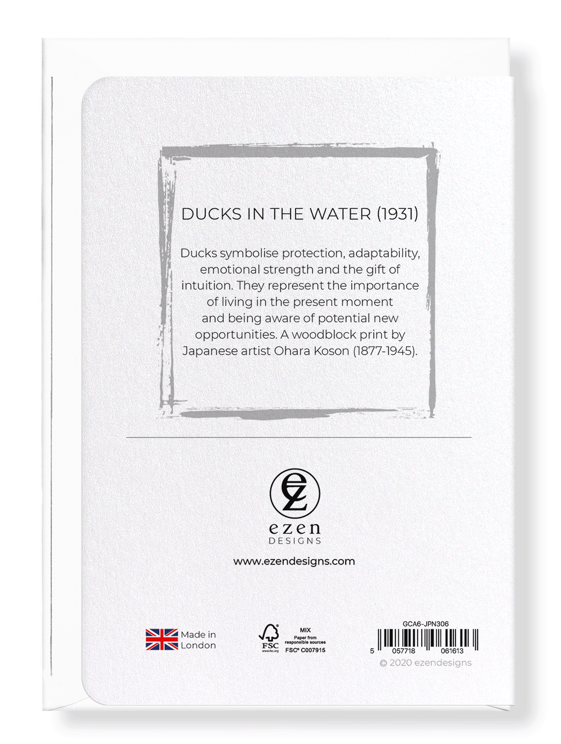 Ezen Designs - Ducks in the water (1931) - Greeting Card - Back