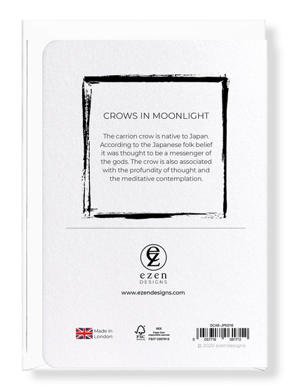 Ezen Designs - Crows in moonlight - Greeting Card - Back