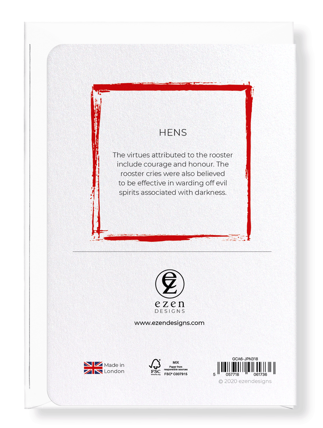 Ezen Designs - Hens - Greeting Card - Back