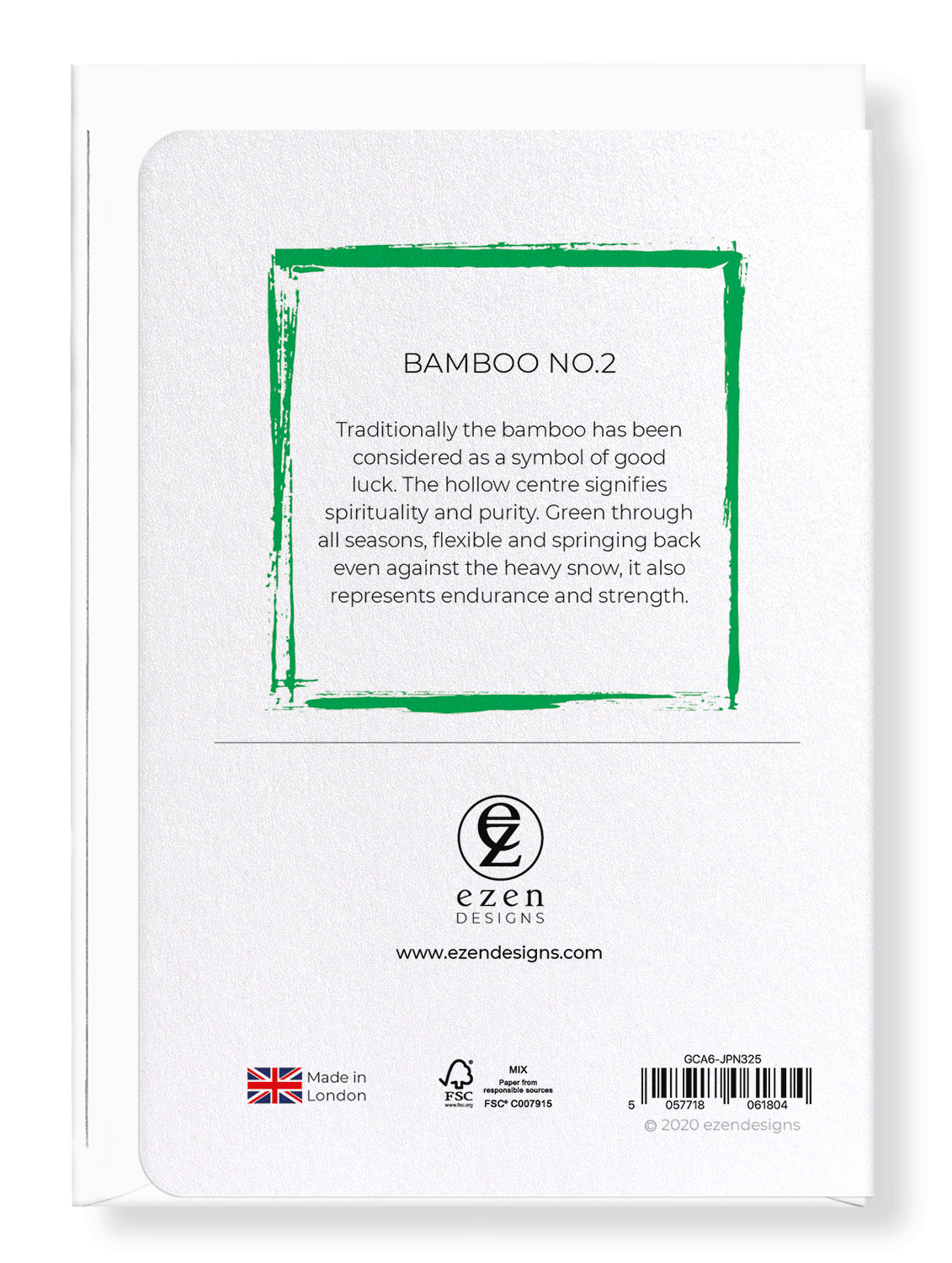 Ezen Designs - Bamboo no.2 - Greeting Card - Back