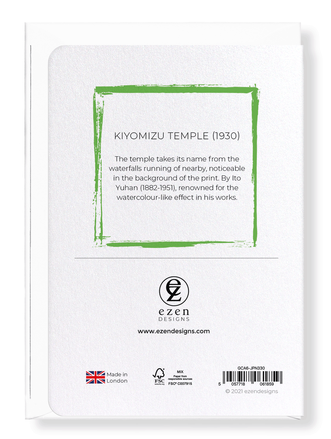 Ezen Designs - Kiyomizu temple (1930) - Greeting Card - Back
