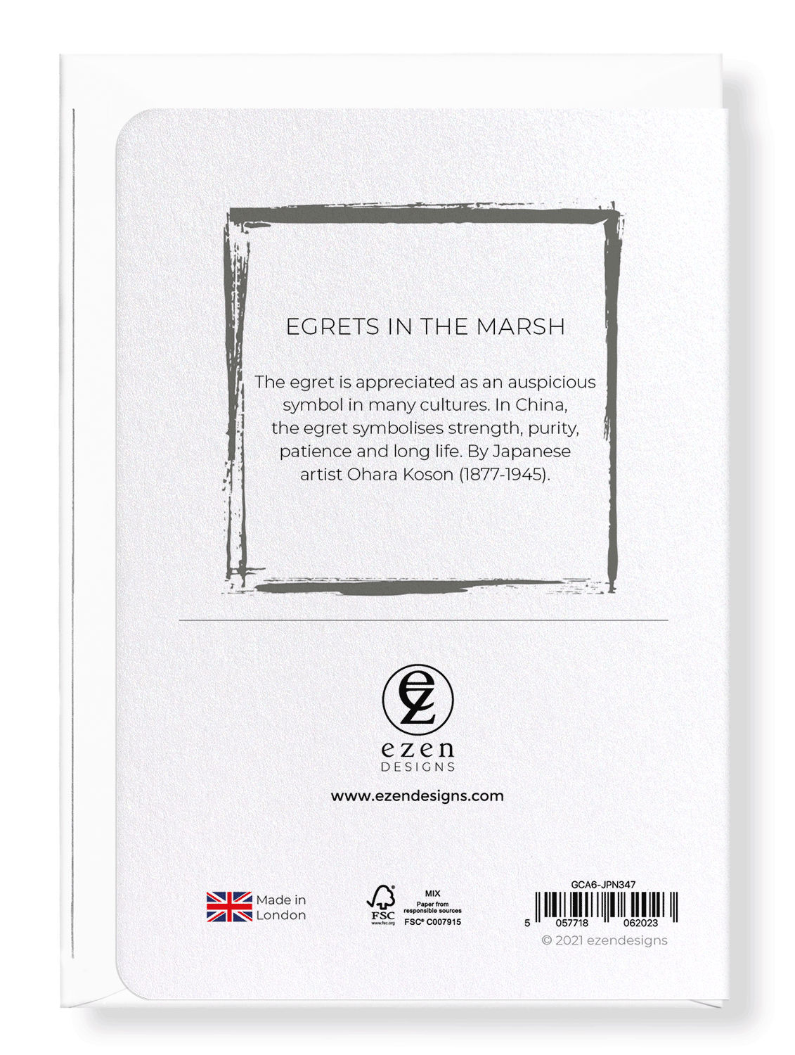Ezen Designs - Egrets in the marsh - Greeting Card - Back