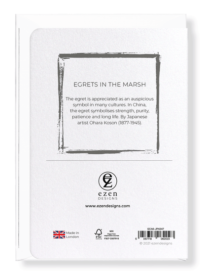 Ezen Designs - Egrets in the marsh - Greeting Card - Back