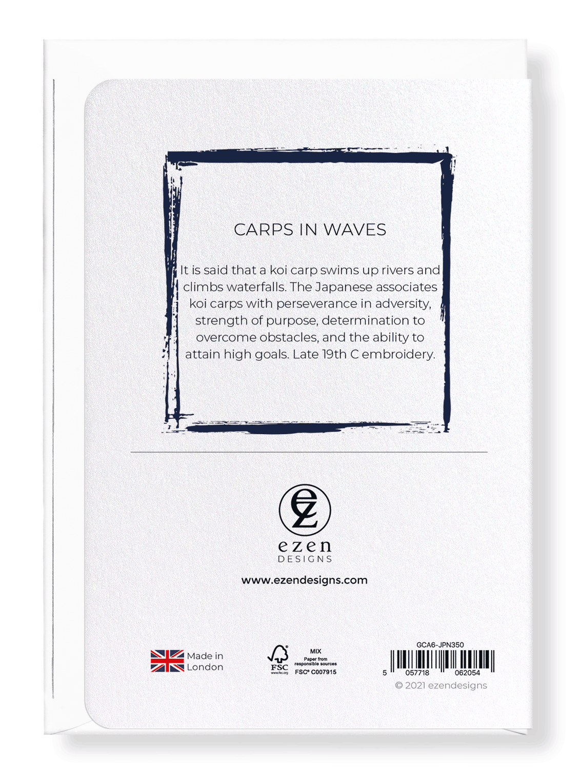 Ezen Designs - Carps in waves - Greeting Card - Back