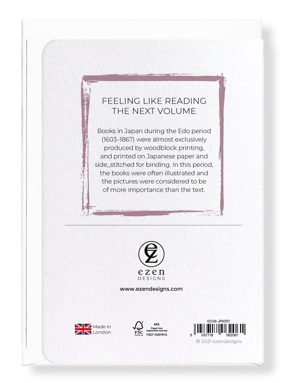 Ezen Designs - Feeling like reading the next volume - Greeting Card - Back