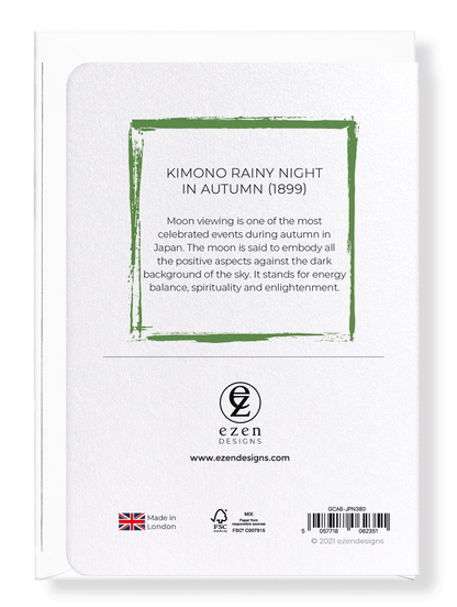 Ezen Designs - Kimono Rainy Night in Autumn (1899) - Greeting Card - Back