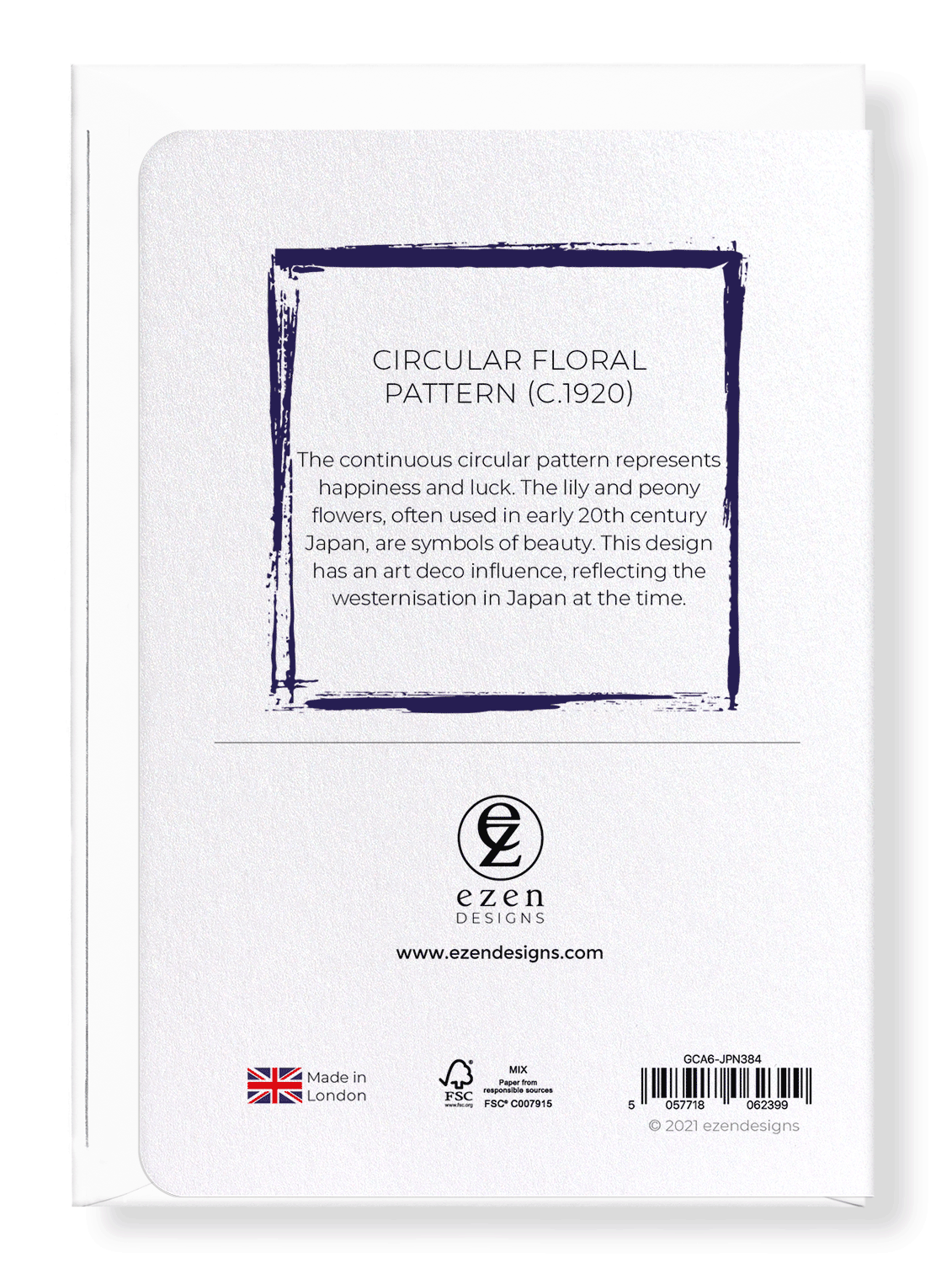 Ezen Designs - Circular floral pattern (c.1920) - Greeting Card - Back