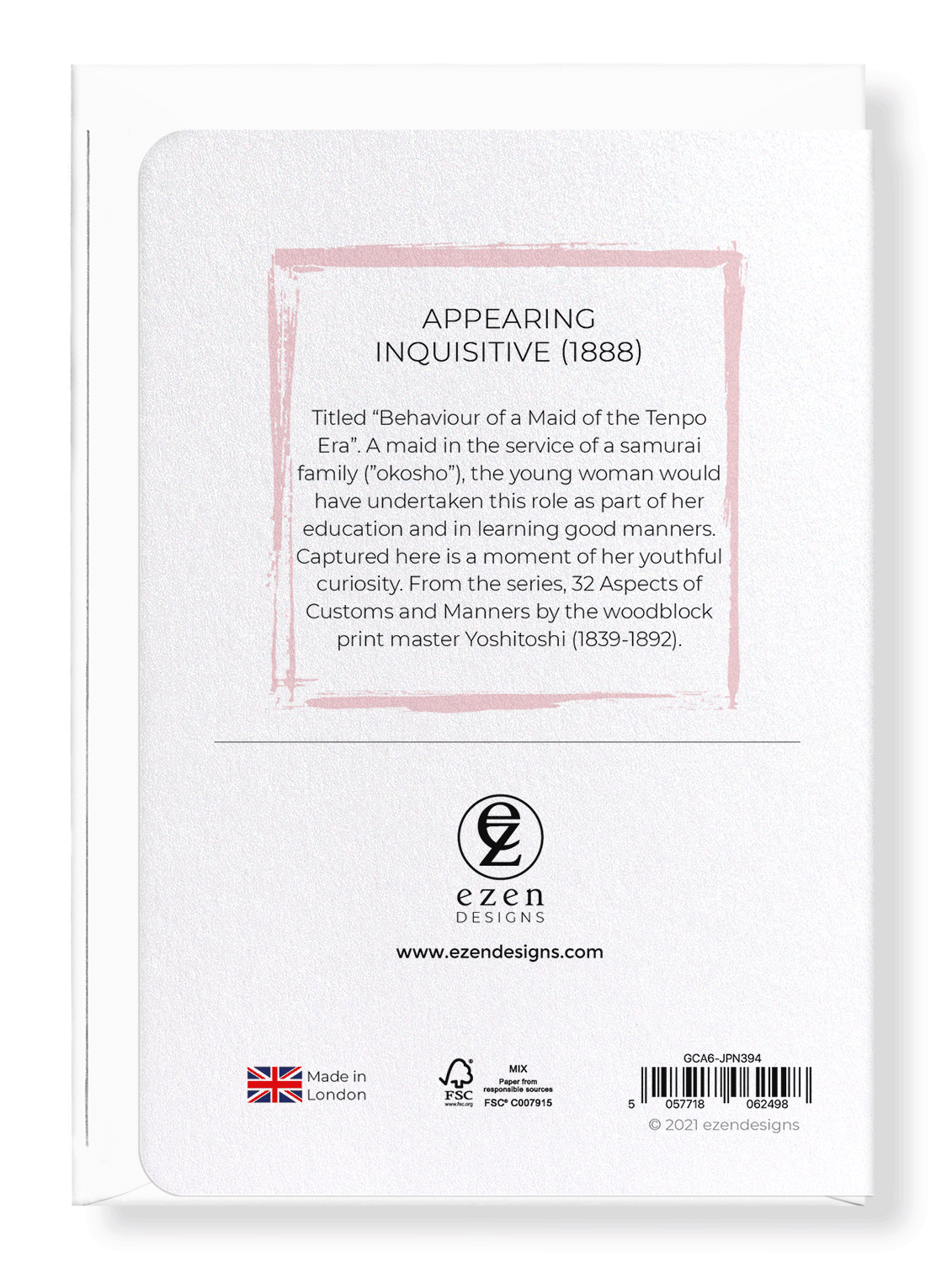 Ezen Designs - Appearing inquisitive (1888) - Greeting Card - Back