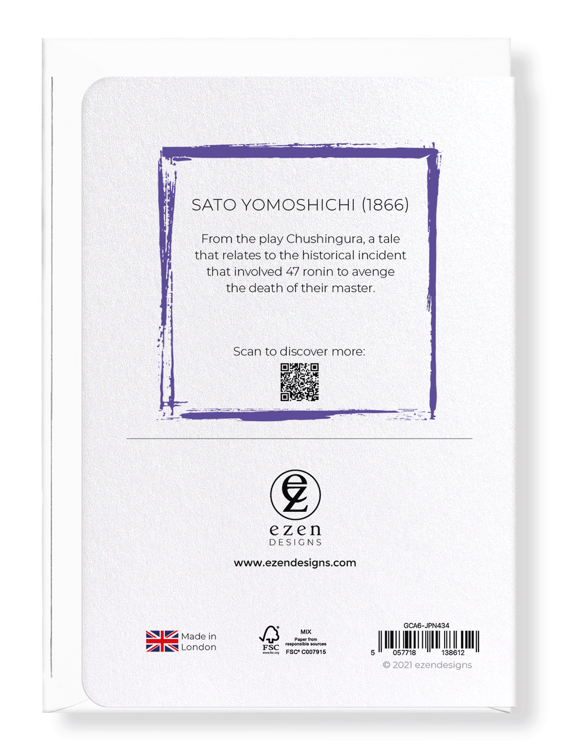 Ezen Designs - Sato Yomoshichi (1866) - Greeting Card - Back