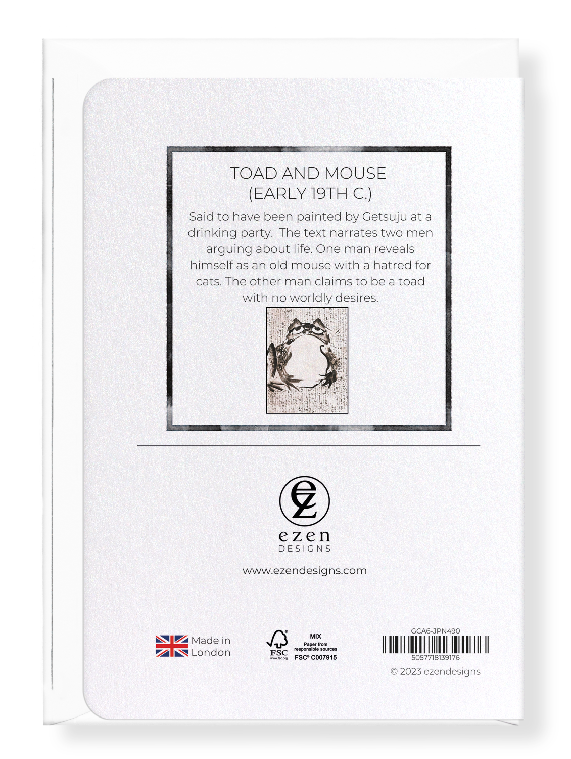 Ezen Designs - Toad and Mouse (early 19th C.) - Greeting Card - Back