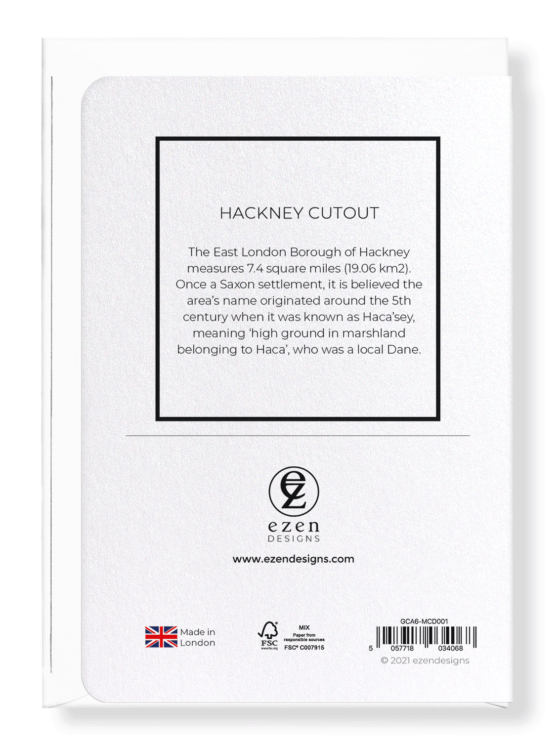 HACKNEY CUTOUT: Map Cutout Greeting Card