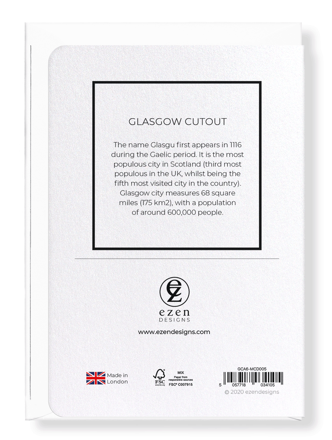 GLASGOW CUTOUT: Map Cutout Greeting Card