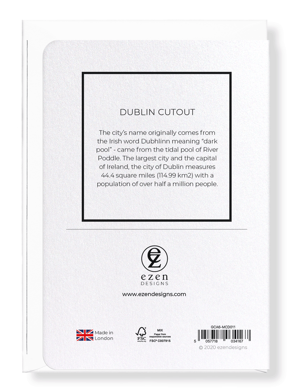DUBLIN CUTOUT: Map Cutout Greeting Card