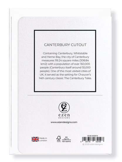 CANTERBURY CUTOUT: Map Cutout Greeting Card