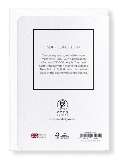 SUFFOLK CUTOUT: Map Cutout Greeting Card
