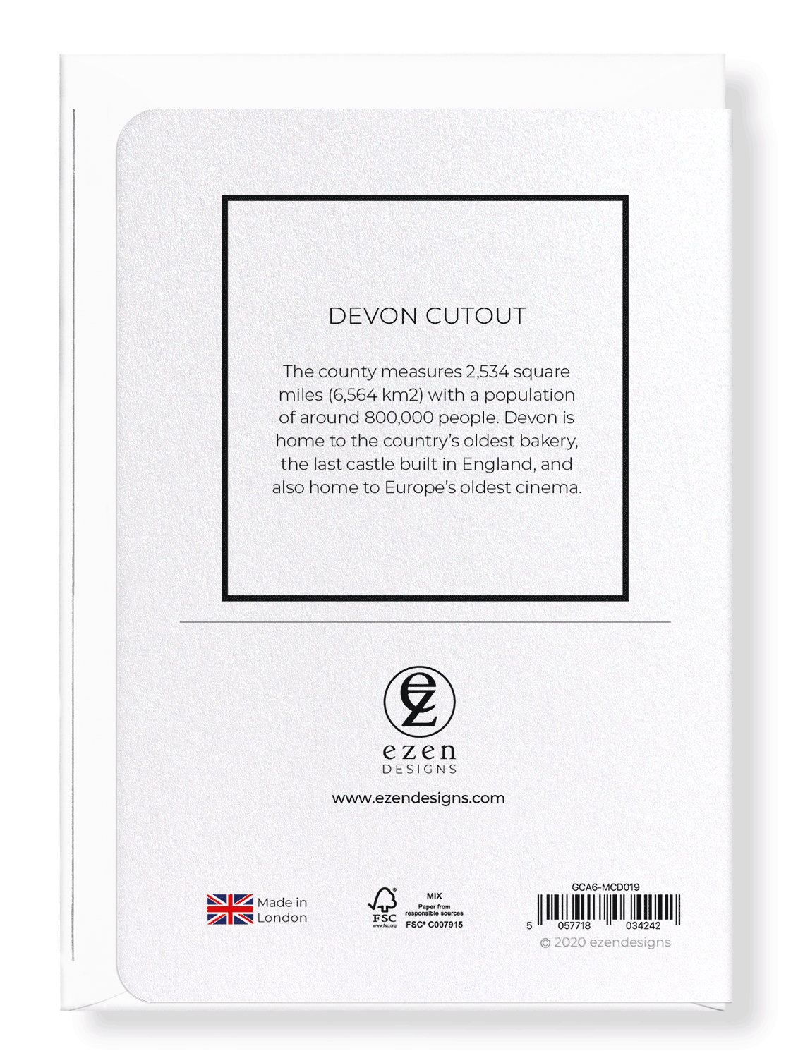 DEVON CUTOUT: Map Cutout Greeting Card