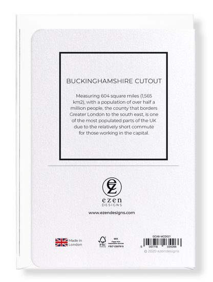 BUCKINGHAMSHIRE CUTOUT: Map Cutout Greeting Card