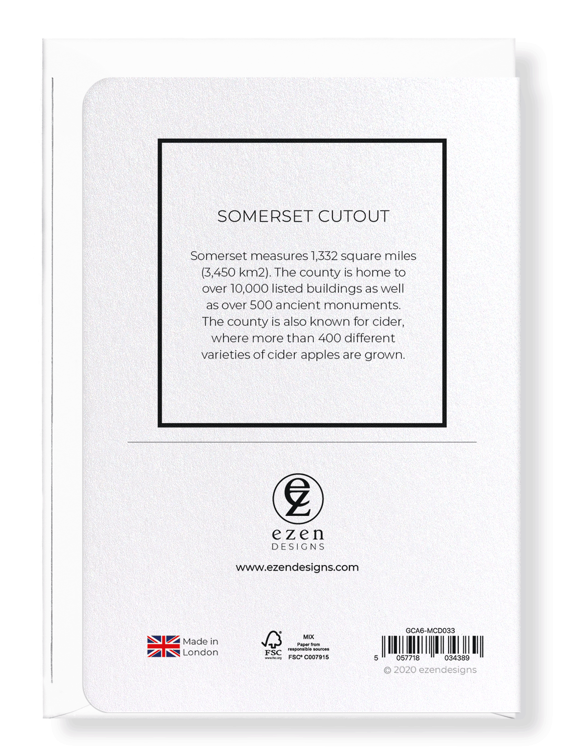 SOMERSET CUTOUT: Map Cutout Greeting Card