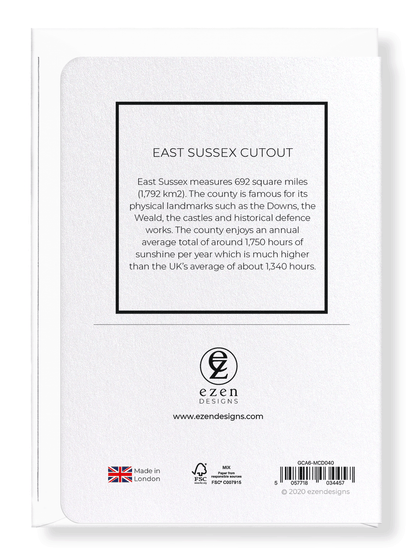 EAST SUSSEX CUTOUT: Map Cutout Greeting Card