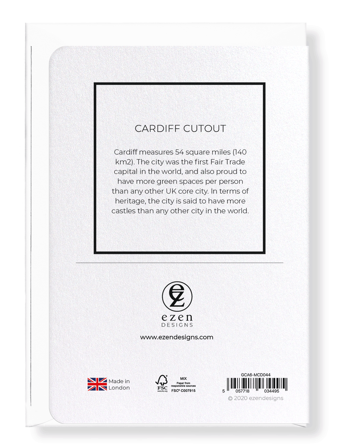 CARDIFF CUTOUT: Map Cutout Greeting Card