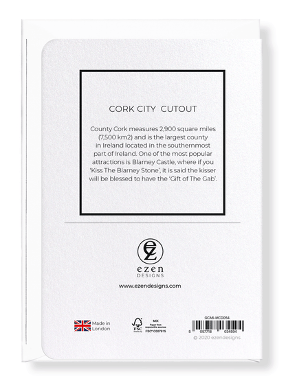 CORK CITY  CUTOUT: Map Cutout Greeting Card