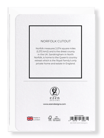 NORFOLK CUTOUT: Map Cutout Greeting Card
