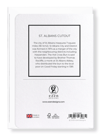 ST. ALBANS CUTOUT: Map Cutout Greeting Card