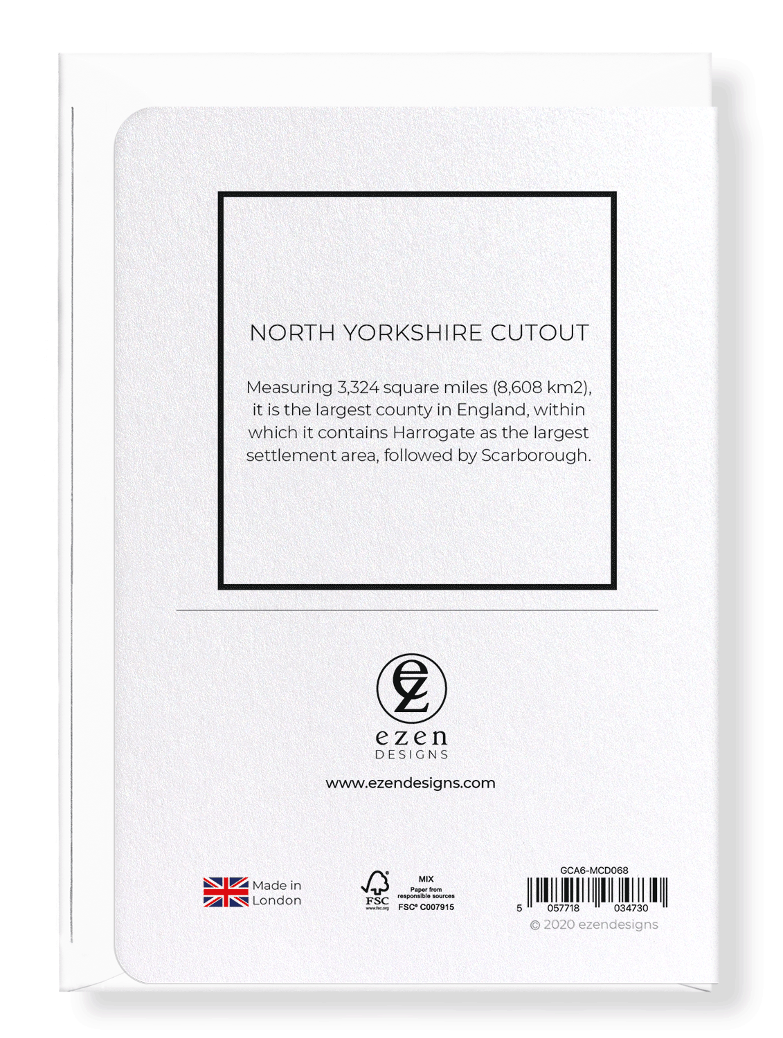 NORTH YORKSHIRE CUTOUT: Map Cutout Greeting Card
