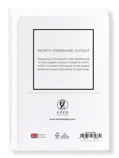 NORTH YORKSHIRE CUTOUT: Map Cutout Greeting Card