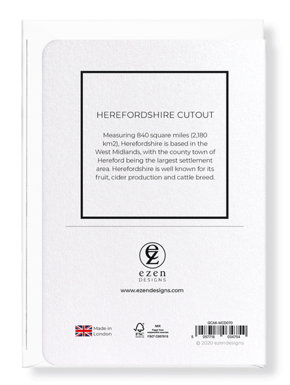HEREFORDSHIRE CUTOUT: Map Cutout Greeting Card