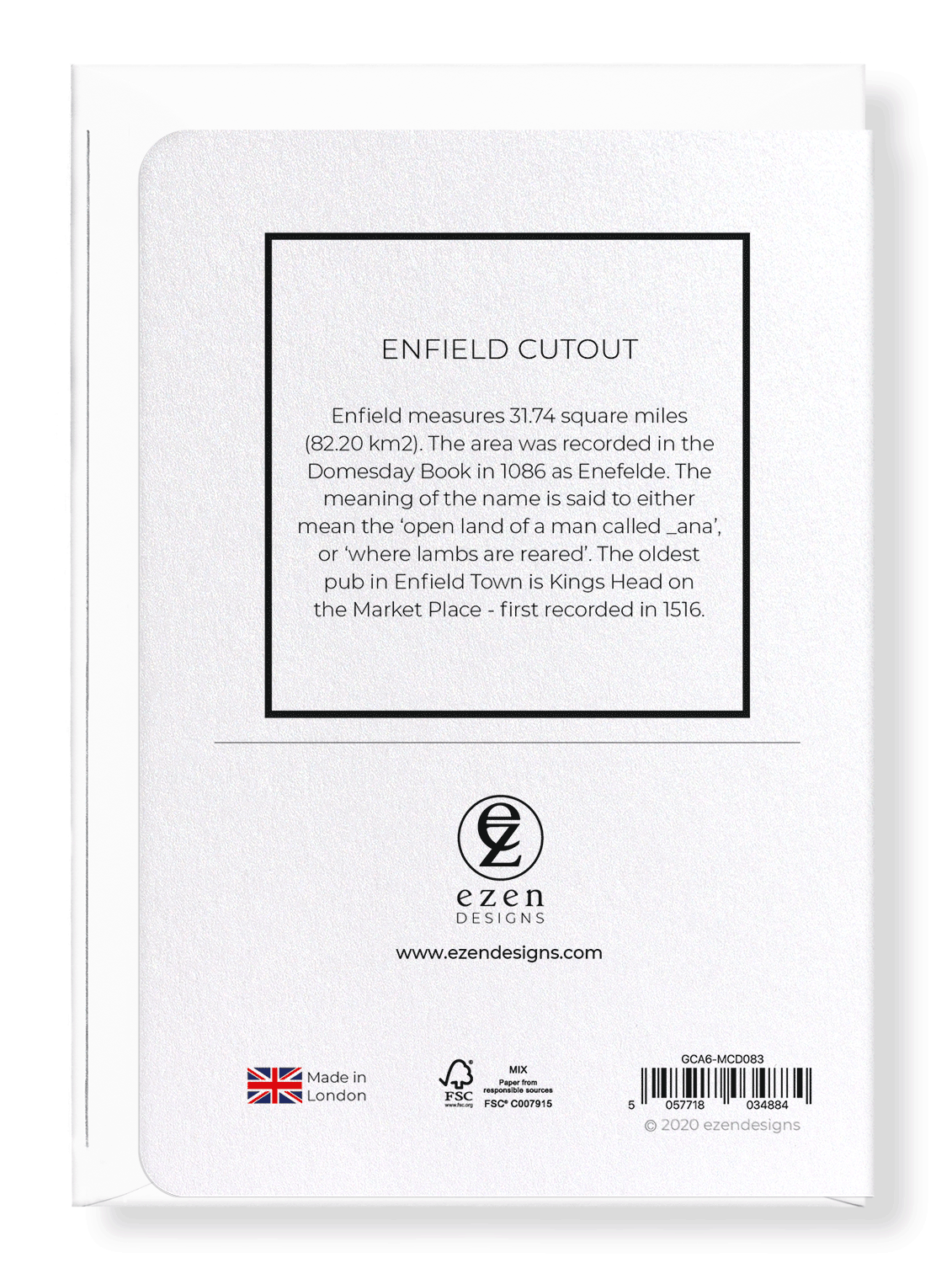 ENFIELD CUTOUT: Map Cutout Greeting Card