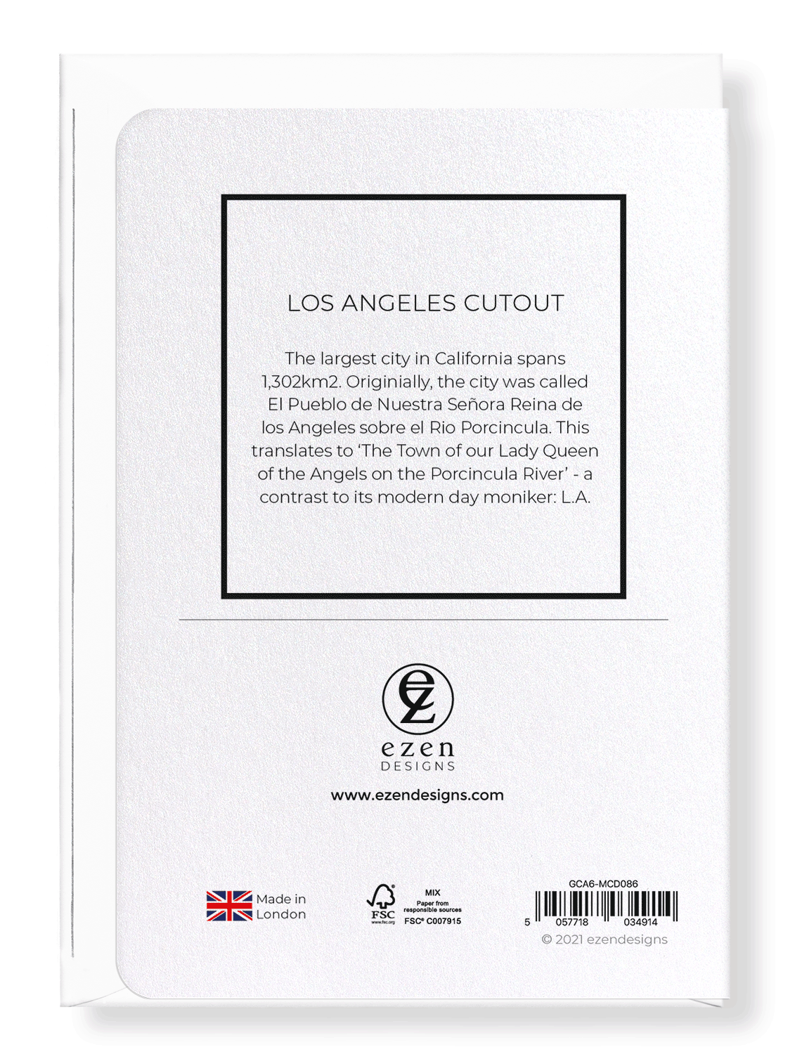 LOS ANGELES CUTOUT: Map Cutout Greeting Card