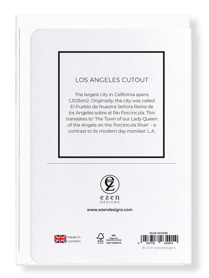 LOS ANGELES CUTOUT: Map Cutout Greeting Card