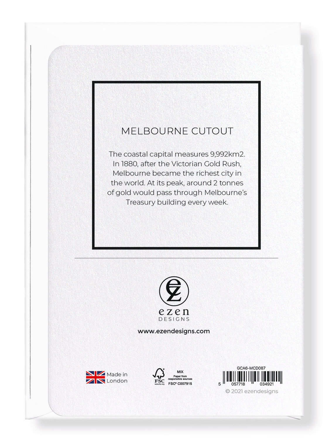 MELBOURNE CUTOUT: Map Cutout Greeting Card