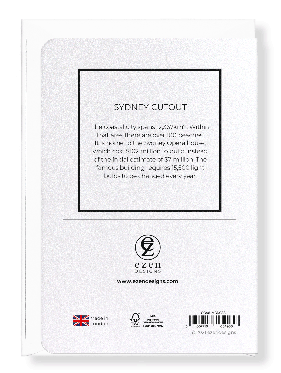SYDNEY CUTOUT: Map Cutout Greeting Card