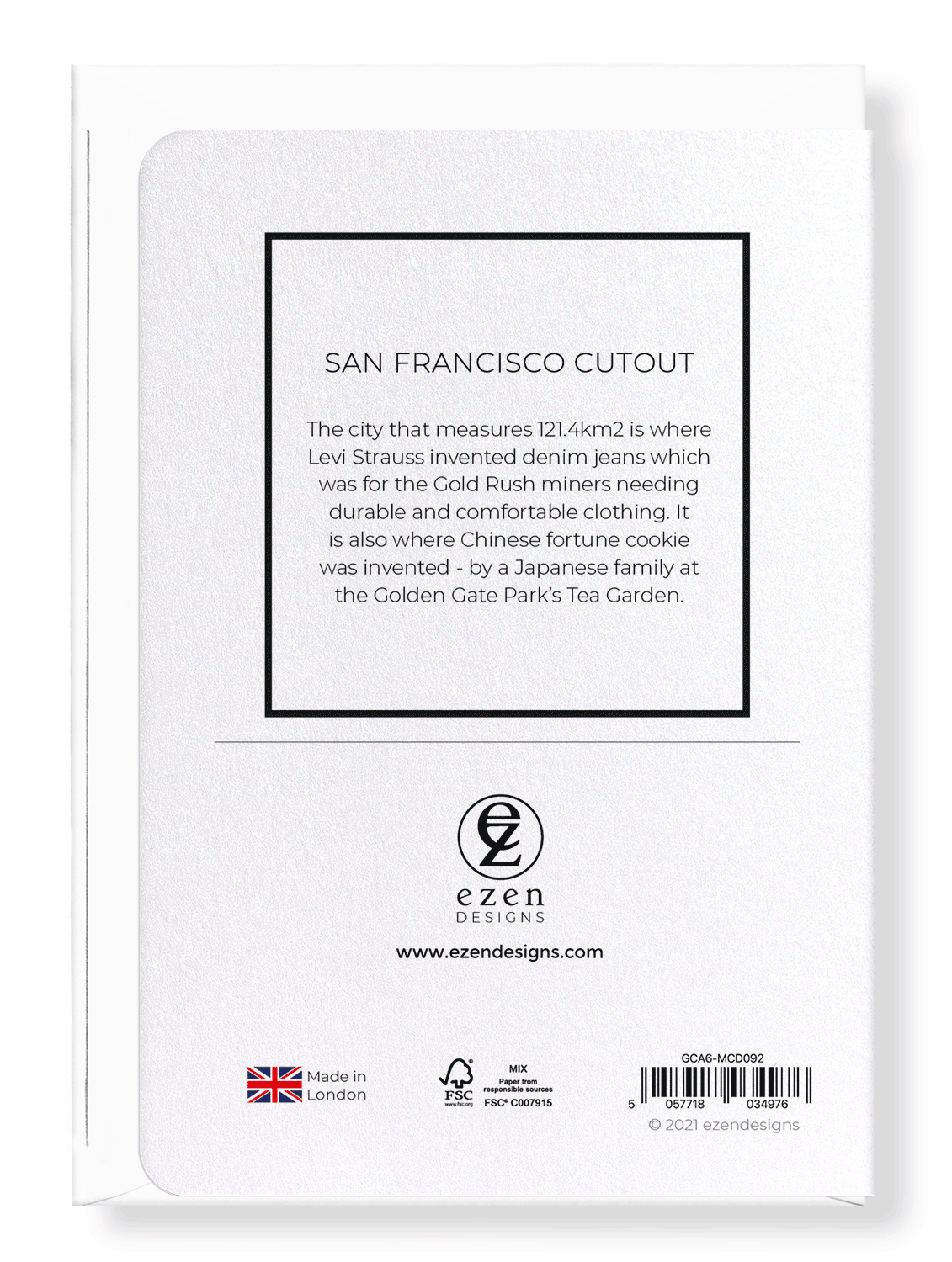 SAN FRANCISCO CUTOUT: Map Cutout Greeting Card