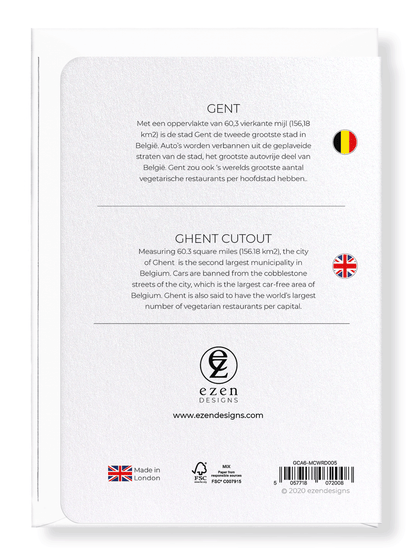 GHENT CUTOUT: Map Cutout Greeting Card
