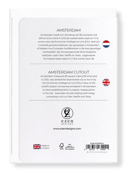 AMSTERDAM CUTOUT: Map Cutout Greeting Card