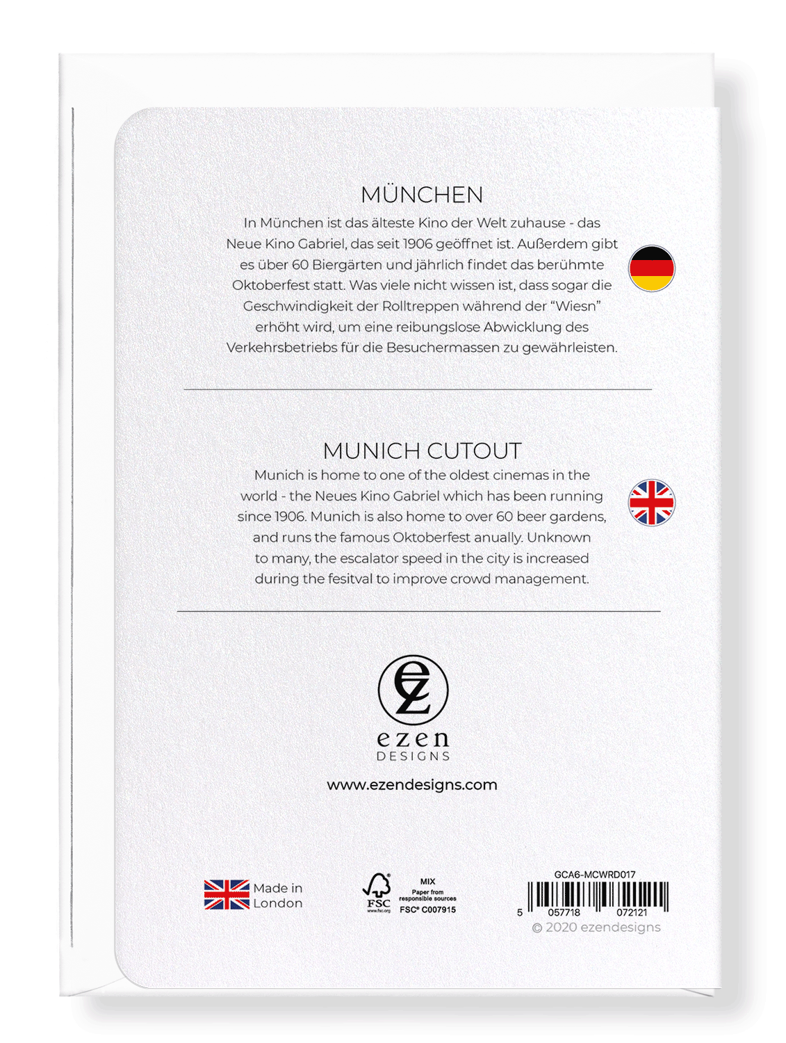 MUNICH CUTOUT: Map Cutout Greeting Card