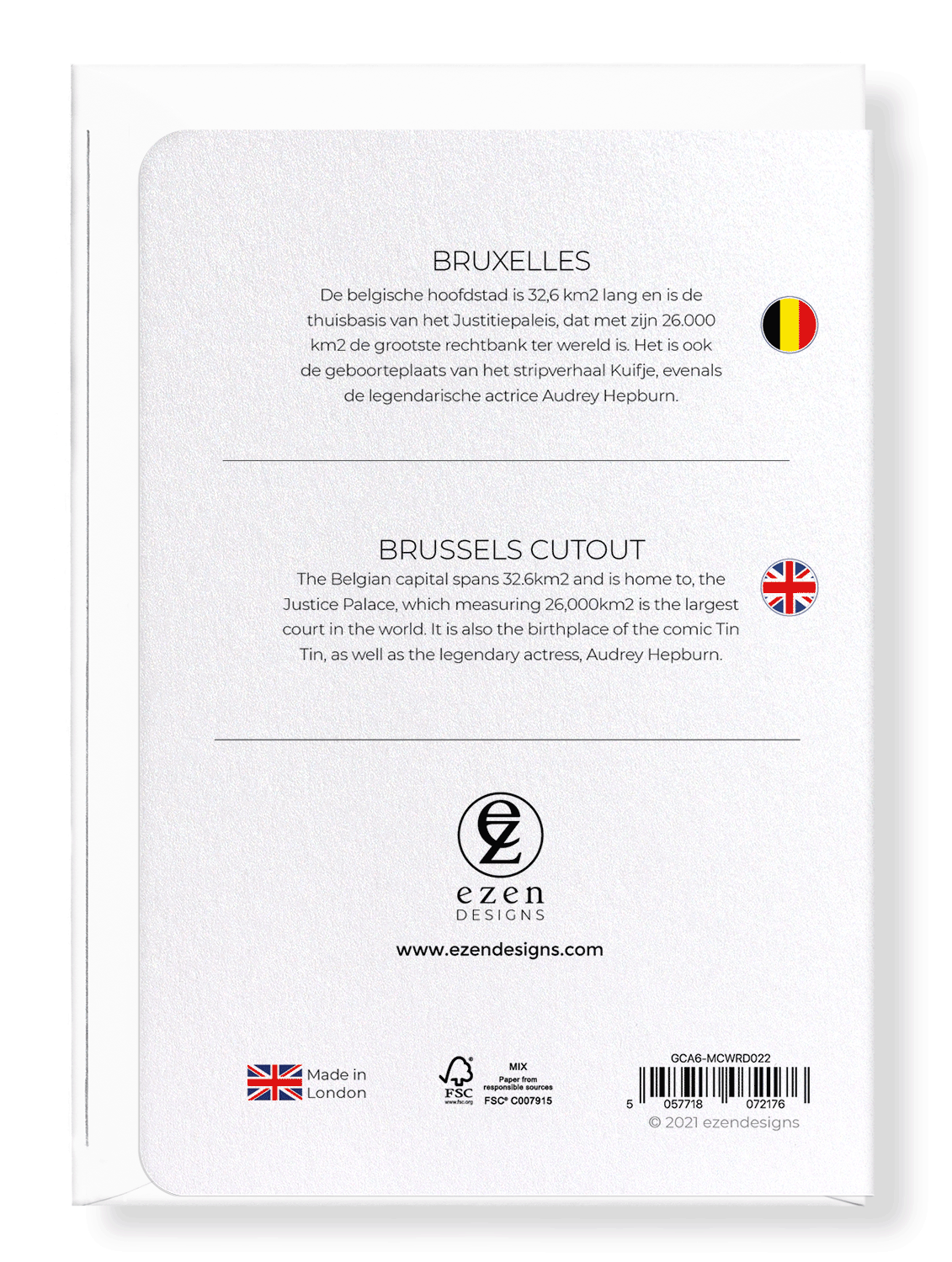 BRUSSELS CUTOUT: Map Cutout Greeting Card