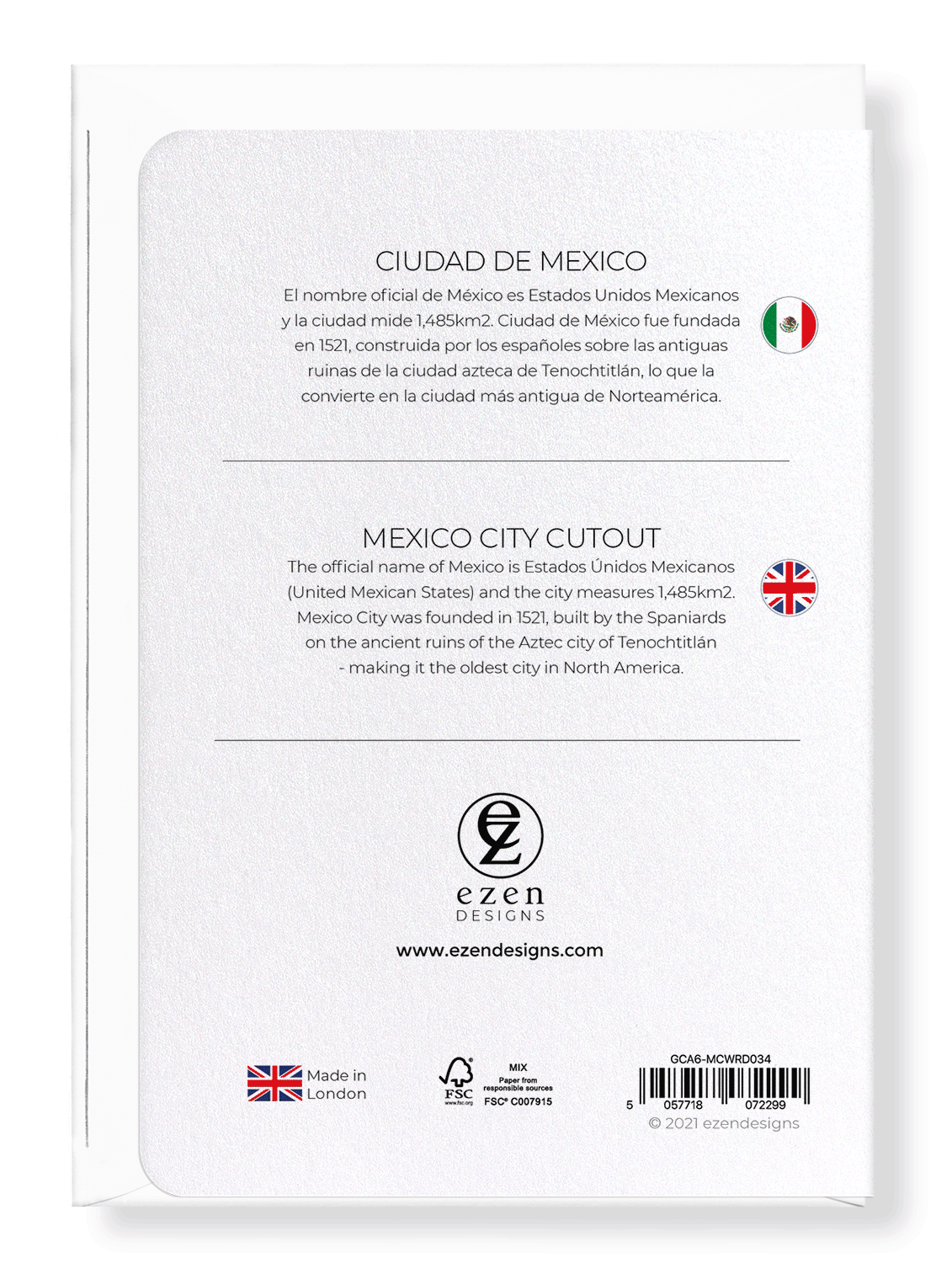 MEXICO CITY CUTOUT: Map Cutout Greeting Card