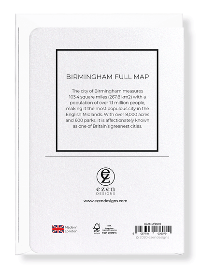 BIRMINGHAM FULL MAP: Map Full Greeting Card