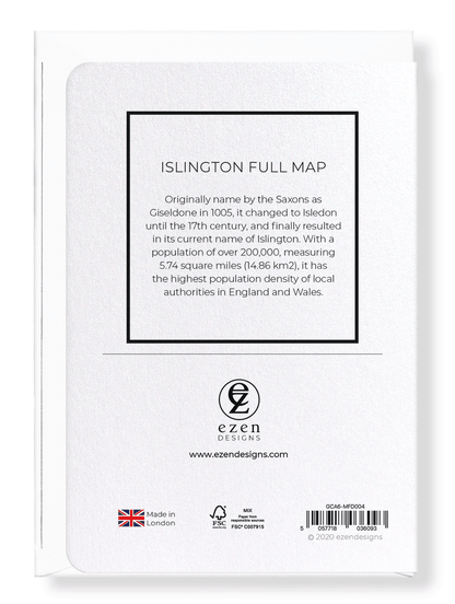 ISLINGTON FULL MAP: Map Full Greeting Card