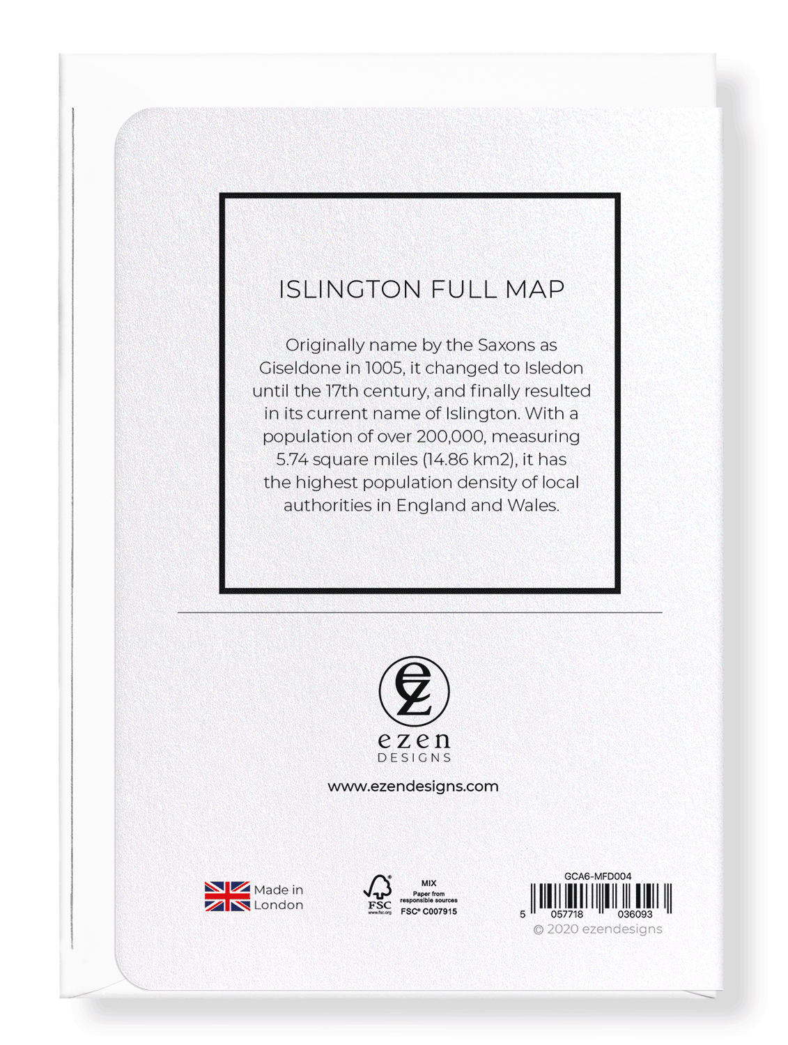 ISLINGTON FULL MAP: Map Full Greeting Card