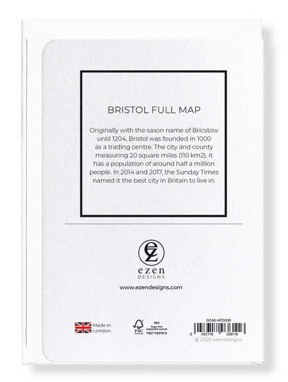 BRISTOL FULL MAP: Map Full Greeting Card