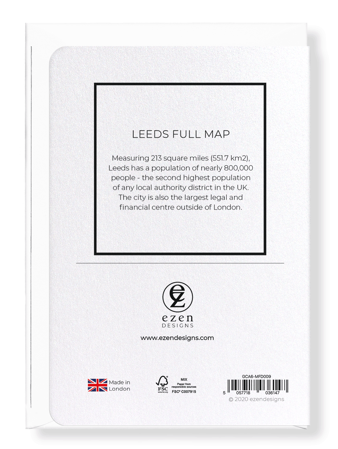 LEEDS FULL MAP: Map Full Greeting Card
